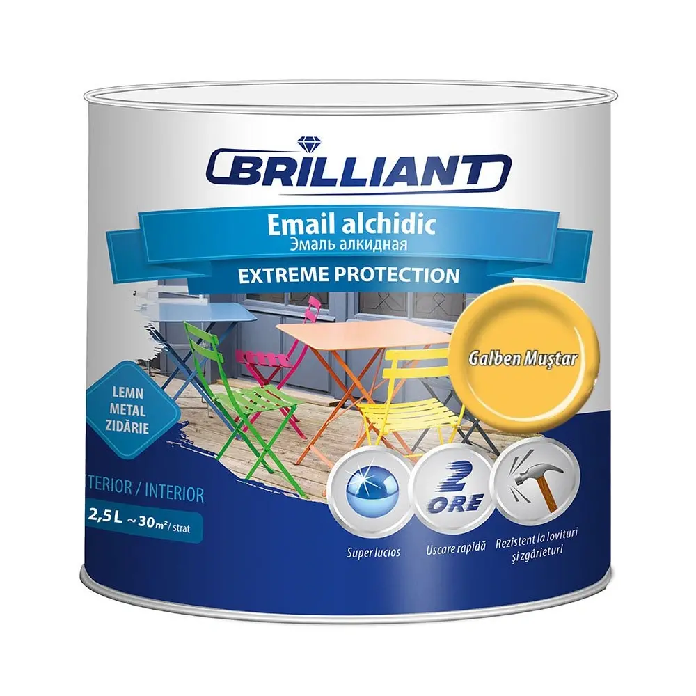 Email alchidic Brilliant Extreme galben mustar 2.5L